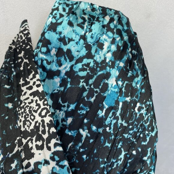 GUESS Satin Strapless Pleated V-Notched Mini Dress Women Size 6 Black Multicolor - Picture 15 of 16